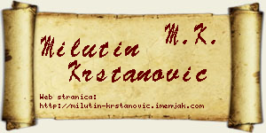 Milutin Krstanović vizit kartica